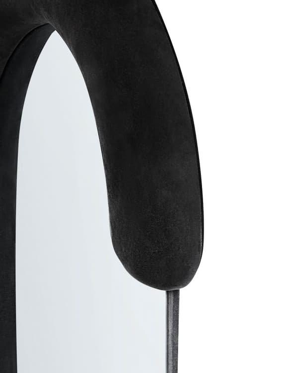 Väggspegel Svart MDF Ram Glas 54 x 158 cm Oregelbunden Form Dekorativ Väggmonterad Accent Stycke Modern Stil