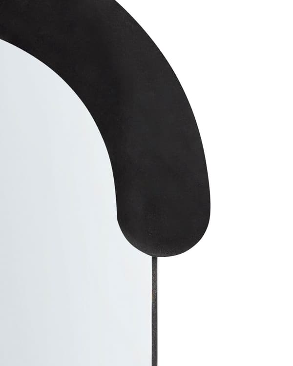 Väggspegel Svart MDF Ram Glas 54 x 158 cm Oregelbunden Form Dekorativ Väggmonterad Accent Stycke Modern Stil