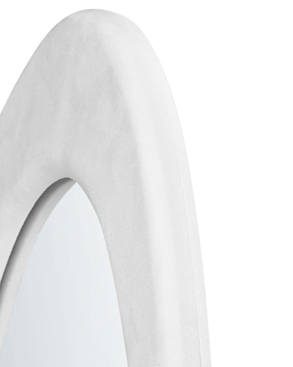 Väggspegel Vit MDF Ram Glas 53 x 89 cm Oregelbunden Form Dekorativ Väggmonterad Accent Stycke Modern Stil