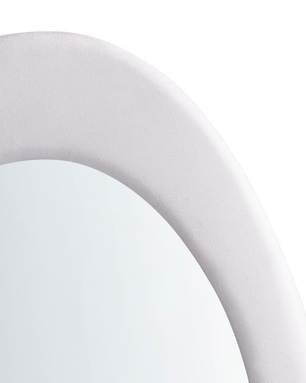 Väggspegel Vit MDF Ram Glas 53 x 89 cm Oregelbunden Form Dekorativ Väggmonterad Accent Stycke Modern Stil