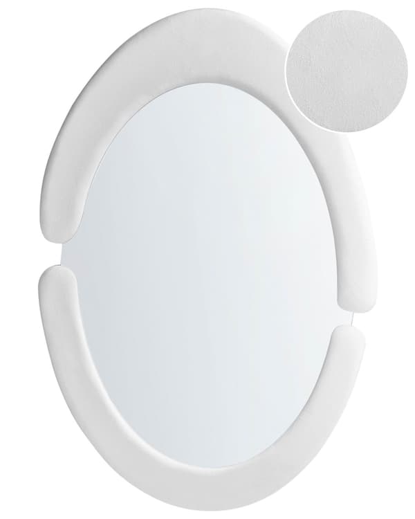 Väggspegel Vit MDF Ram Glas 53 x 89 cm Oregelbunden Form Dekorativ Väggmonterad Accent Stycke Modern Stil