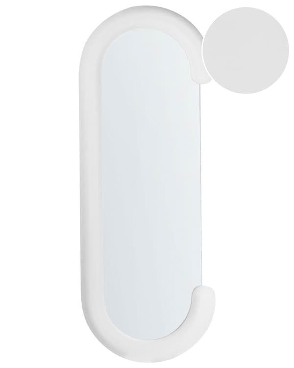 Väggspegel Vit MDF Ram Glas 54 x 158 cm Oregelbunden Form Dekorativ Väggmonterad Accent Stycke Modern Stil