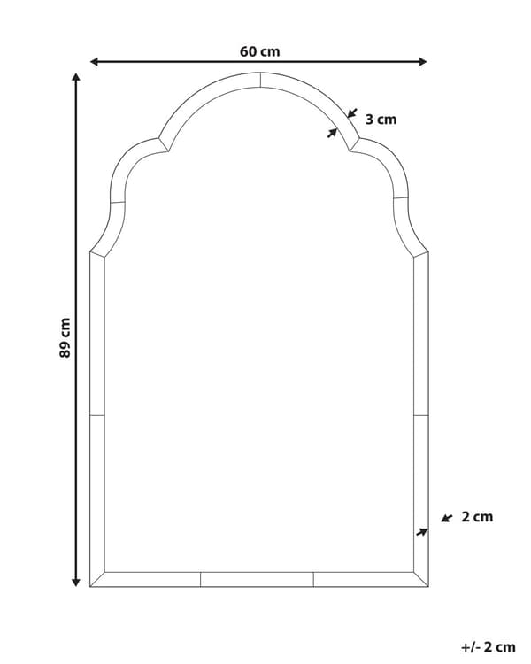 Väggspegel Kopparglas och MDF 60 x 89 cm Hängande Spegel Art Deco-stil