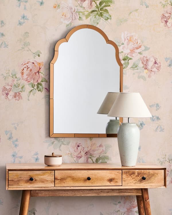 Väggspegel Kopparglas och MDF 60 x 89 cm Hängande Spegel Art Deco-stil
