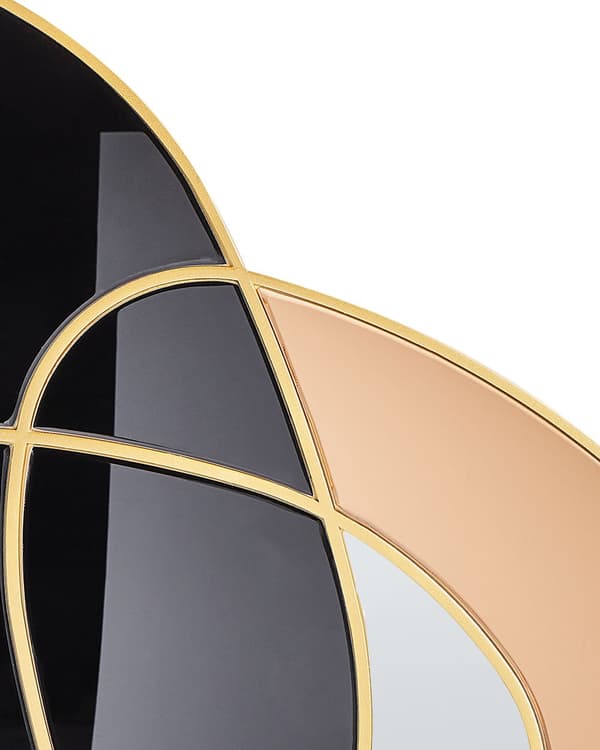 Väggspegel Svart Glas och MDF 99 x 89 cm Oregelbunden Form
