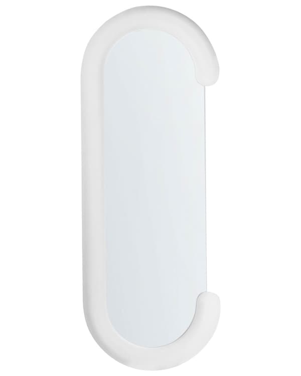 Vægspejl Hvid MDF-ramme Glas 54 x 158 cm Uregelmæssig form Dekorativt vægmonteret accentstykke Moderne stil
