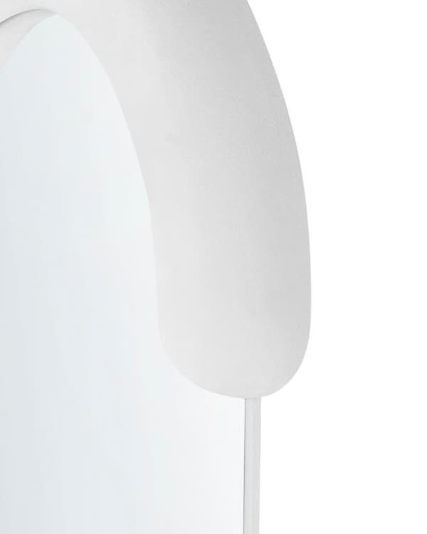 Vægspejl Hvid MDF-ramme Glas 54 x 158 cm Uregelmæssig form Dekorativt vægmonteret accentstykke Moderne stil
