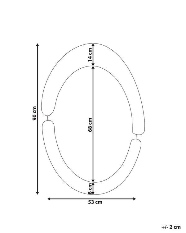 Vægspejl Hvid MDF-ramme Glas 53 x 89 cm Uregelmæssig form Dekorativt vægmonteret accentstykke Moderne stil