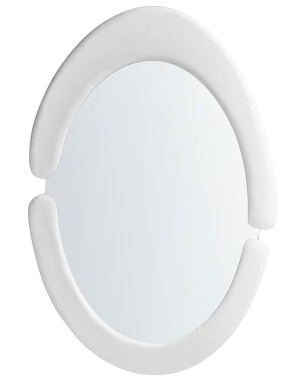 Vægspejl Hvid MDF-ramme Glas 53 x 89 cm Uregelmæssig form Dekorativt vægmonteret accentstykke Moderne stil