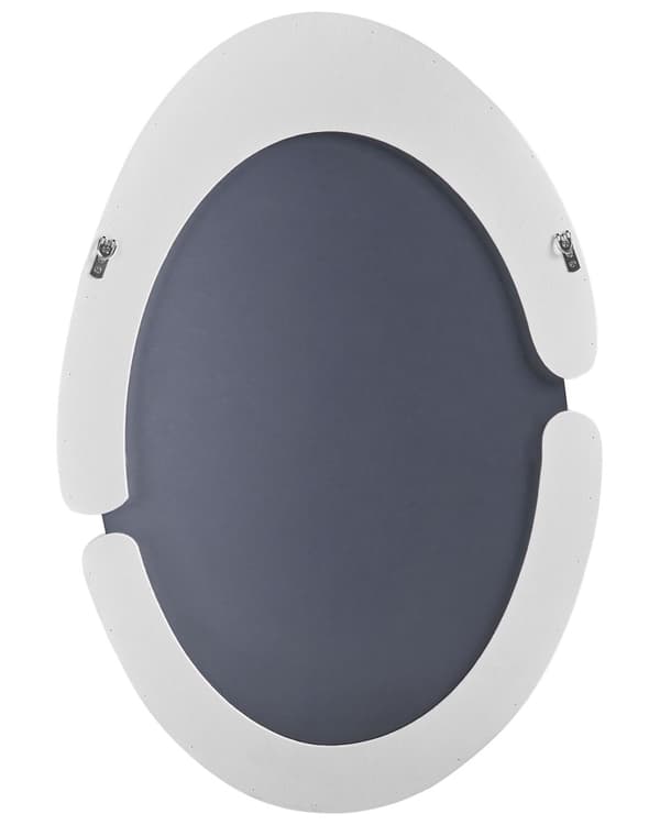Vægspejl Hvid MDF-ramme Glas 53 x 89 cm Uregelmæssig form Dekorativt vægmonteret accentstykke Moderne stil