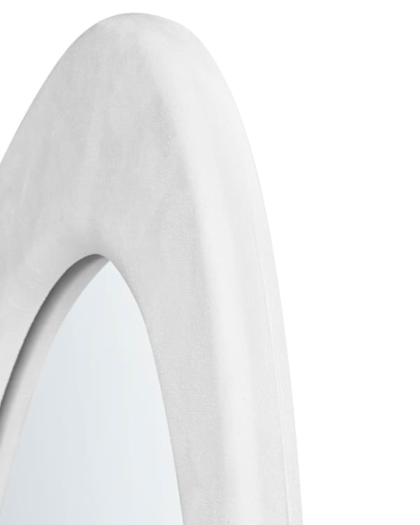 Vægspejl Hvid MDF-ramme Glas 53 x 89 cm Uregelmæssig form Dekorativt vægmonteret accentstykke Moderne stil