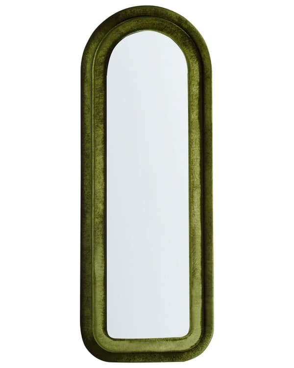 Vægspejl mørkeblå MDF-ramme glas 60 x 160 cm uregelmæssig form moderne stil dekorativ hængende dekoration
