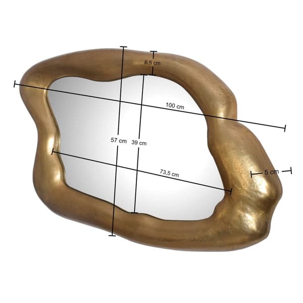 Rootz asymmetrisk vægspejl - misformet accentspejl - Unikt dekorativt spejl - tilføjer et moderne touch - 100 cm x 57 cm x 5 cm