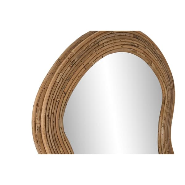 Väggspegel Home ESPRIT Naturell Glas Rattan Urban 62,5 x 3 x 150,5 cm