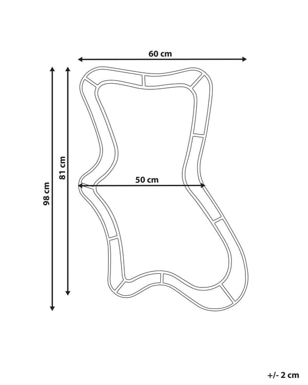 Vægspejl Grøn 60 x 98 cm Dekorativ Asymmetrisk Spejl til Væg Dekoration Entrespejl Moderne Design