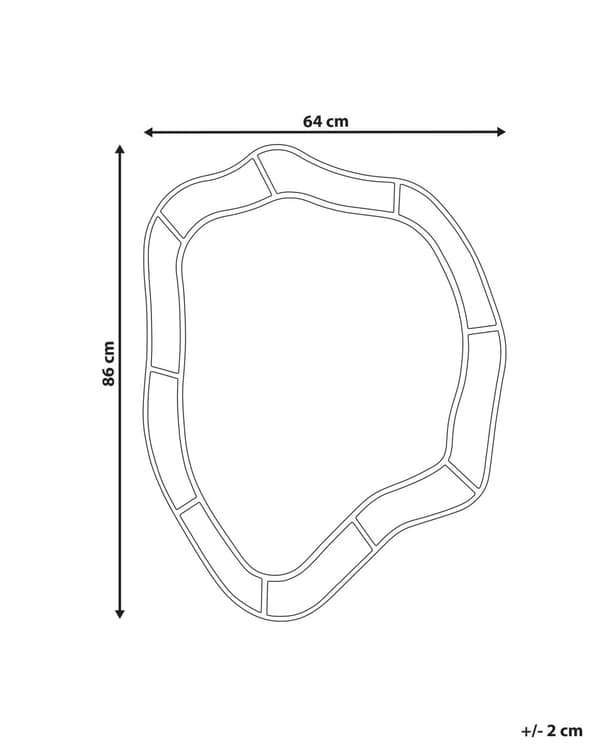 Vægspejl Lyseblå 64 x 86 cm Dekorativ Asymmetrisk Spejl til Væg Dekoration Bølget Entrespejl Moderne Design