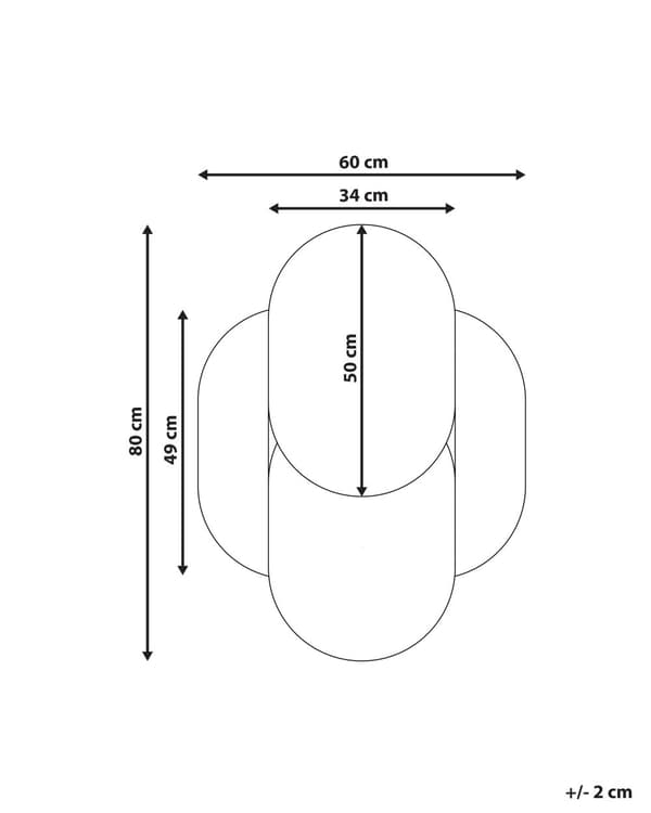 Vægspejl Blå 60 x 80 cm Dekorativ Oval Spejl til Væg Dekoration Geometrisk Entrespejl Moderne Design