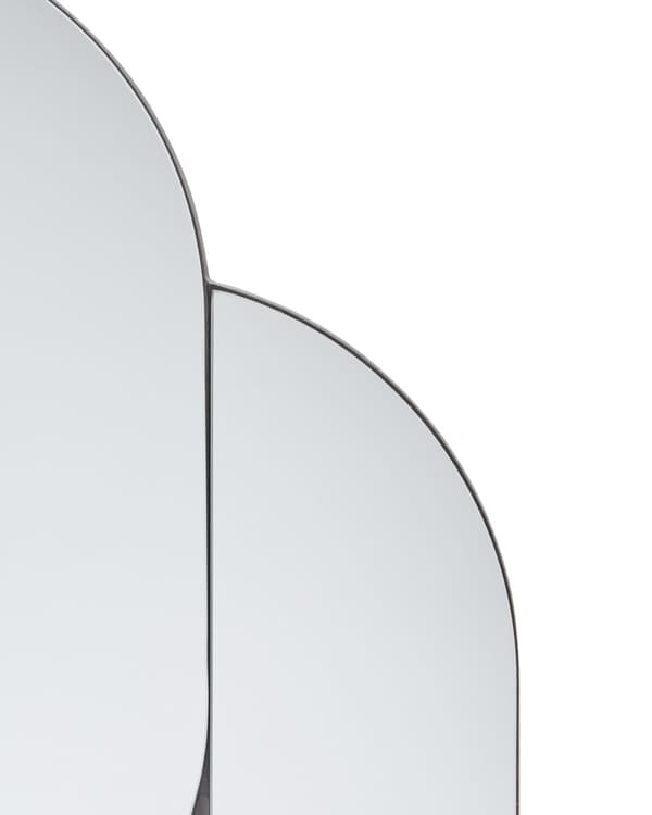 Vægspejl Blå 60 x 80 cm Dekorativ Oval Spejl til Væg Dekoration Geometrisk Entrespejl Moderne Design
