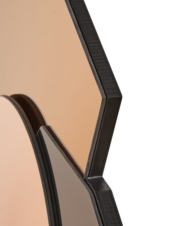 Vægspejl Rosa Guld 62 x 80 cm Dekorativ Asymmetrisk Spejl til Væg Dekoration Kantet Entrespejl Moderne Design