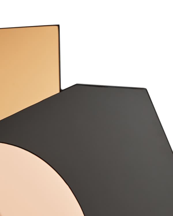Vægspejl Rosa Guld 62 x 80 cm Dekorativ Asymmetrisk Spejl til Væg Dekoration Kantet Entrespejl Moderne Design