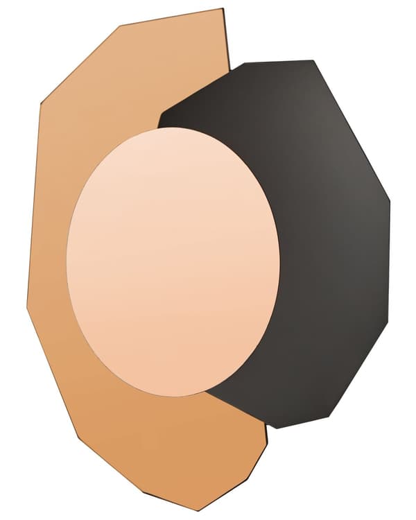 Vægspejl Rosa Guld 62 x 80 cm Dekorativ Asymmetrisk Spejl til Væg Dekoration Kantet Entrespejl Moderne Design