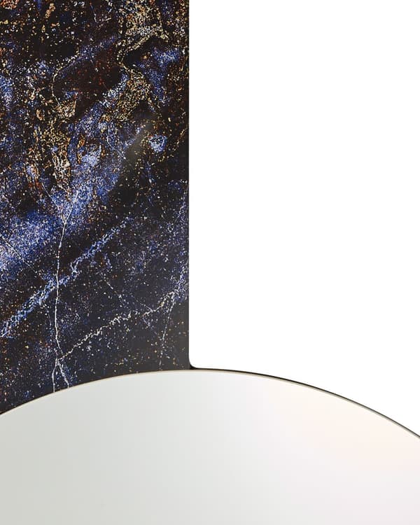 Vægspejl Violet ø 50 x 100 cm Dekorativ Rundt Spejl til Væg Dekoration Entrespejl Moderne Design