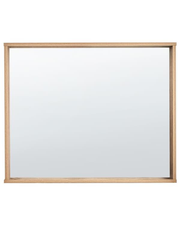Vægspejl Lyst træ Spånplade 80 x 65 cm Rektangulær form Ramme Skandinavisk stil