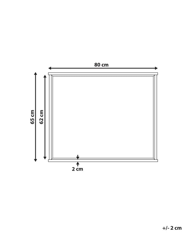 Veggspeil Lyst tre Sponplater 80 x 65 cm Rektangulær form Ramme Skandinavisk stil
