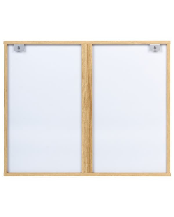 Veggspeil Lyst tre Sponplater 80 x 65 cm Rektangulær form Ramme Skandinavisk stil