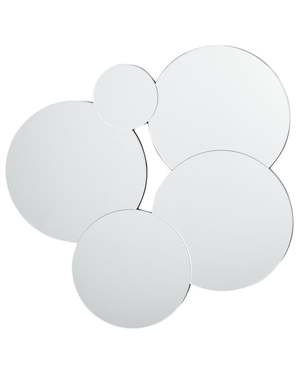 Väggspegel Silver Glas och MDF 80 x 82 cm Cirkel Design Ramlös
