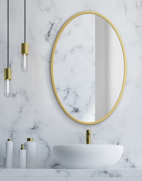 Guld Rund Dekorativ Spejl, 70cm - Elegant Designelement til Interiørarkitekter