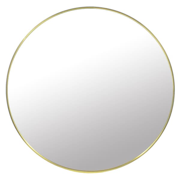 Elegant rund badrumsspegel i guld - 60 cm, hållbar metallram