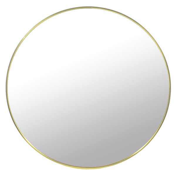 Elegant rundt guld spejl - 70cm skandinavisk stil vægdekoration