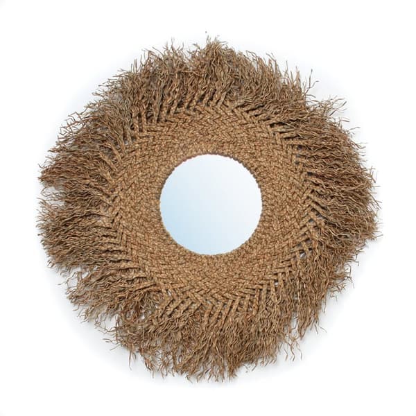 Rootz Early Monday Mirror - Rattan Spejl - Boho Decor - Coastal Texture - 75cm x 75cm x 5cm
