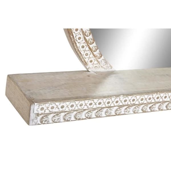 väggspegel 93 x 15,2 x 76,2 cm 90 x 16 x 76 cm naturvit indisk mangoträ - Färg: VIT