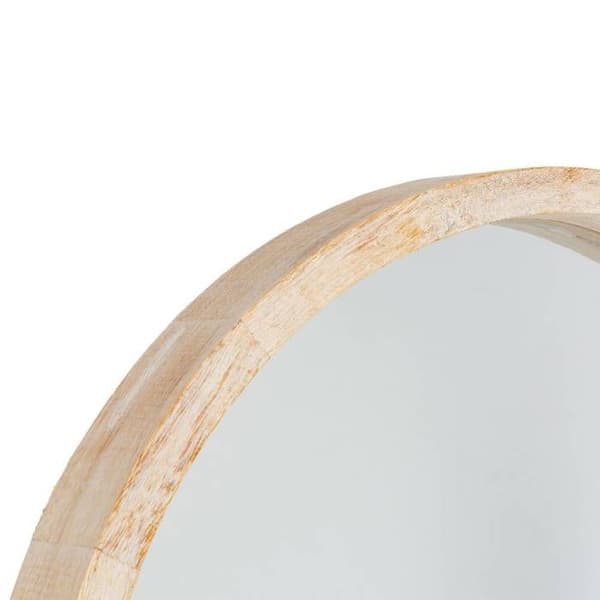 Rund träspegel - SKANDINAVISK NATUR - Ø 50 cm - Beige