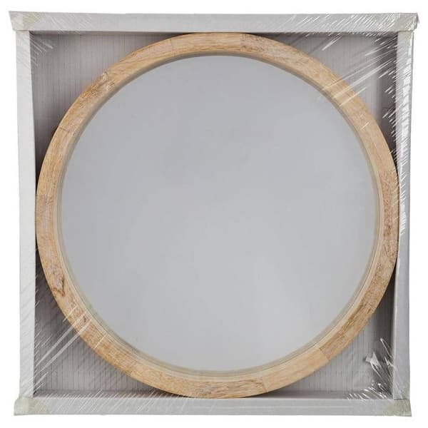 Rund träspegel - SKANDINAVISK NATUR - Ø 50 cm - Beige
