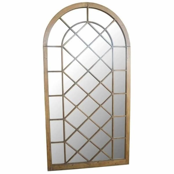 väggspegel trä MDF avskrapad (90 x 3,5 x 160 cm)