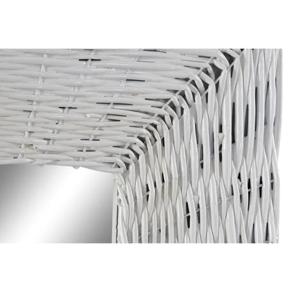 väggspegel glas mdf vit flätad stuga (87 x 147 x 4 cm) (87 x 4 x 147 cm)