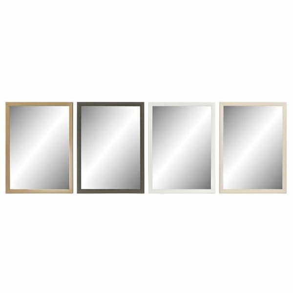 väggspegel 56 x 2 x 76 cm naturglas gråbrun vit polystyren (4 st)