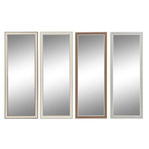 väggspegel 36 x 2 x 95,5 cm brunt glas vit mörkgrå polystyren (4 st)