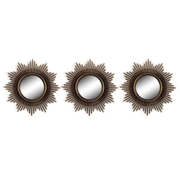 Set med väggspeglar i plast (25 x 25 cm) (3 st)
