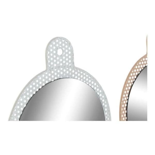 DKD Home Decor Metall Glasväggspegel (2 st) (22 x 1,5 x 40 cm)