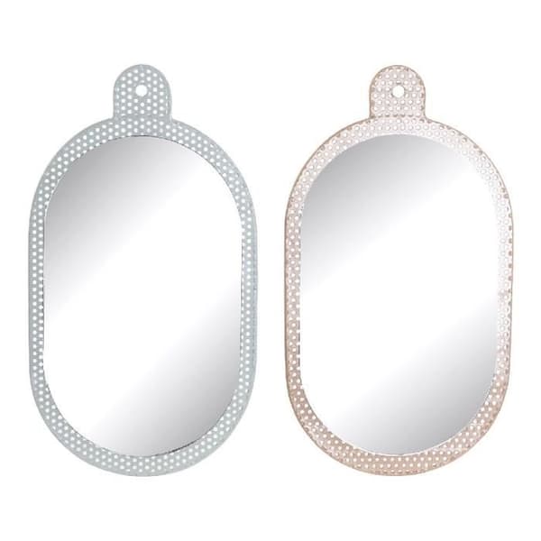 DKD Home Decor Metall Glasväggspegel (2 st) (22 x 1,5 x 40 cm)
