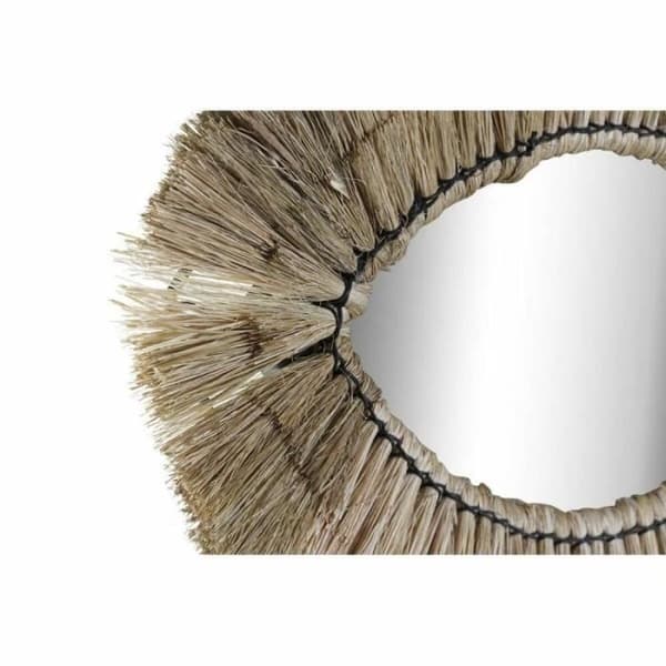 DKD Heminredning Jute Naturglas Väggspegel (54 x 3 x 34 cm) - 8424001944767