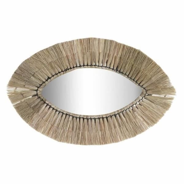 DKD Heminredning Jute Naturglas Väggspegel (54 x 3 x 34 cm) - 8424001944767