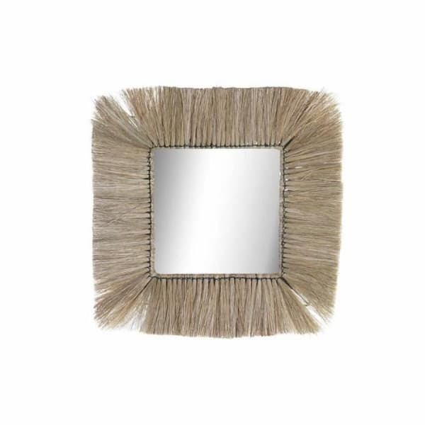 DKD Heminredning Jute Naturglas Väggspegel (55 x 3 x 55 cm) - 8424001944750