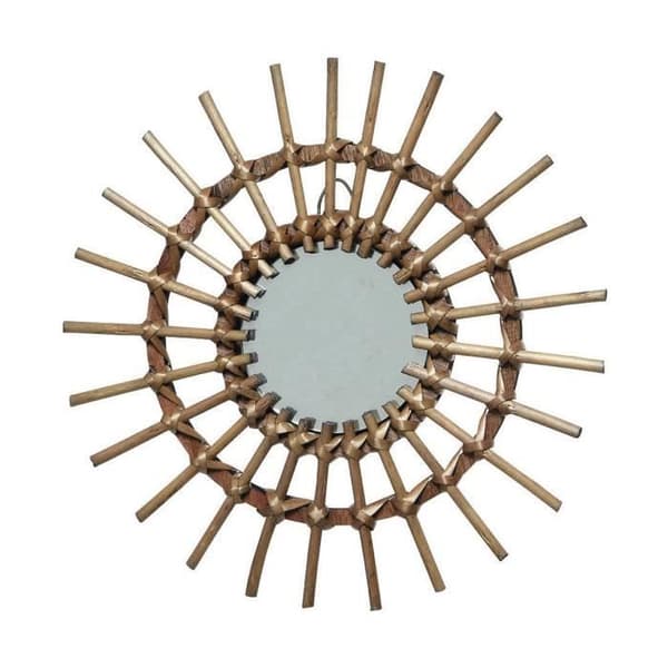 väggspegel decoris ø 40 cm naturlig
