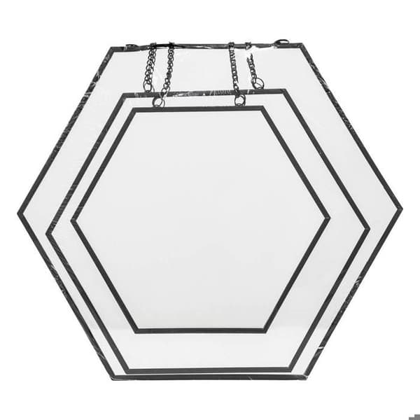 Spegel - Atmosphera - Set om 3 - Hexagonal - Metall - Svart