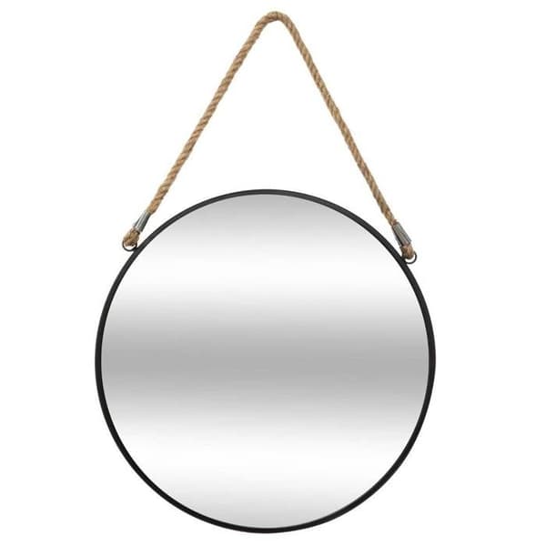 Hängspegel "Rep" svart D55 cm - Vit - Atmosphera createur d'interieur